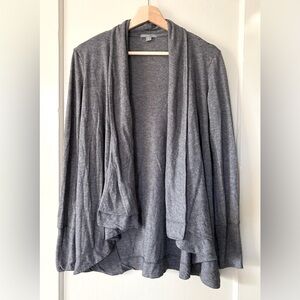 James Perse Jersey Knit‎ Open Front Draped Cardigan Sweater Dark Gray 2 M